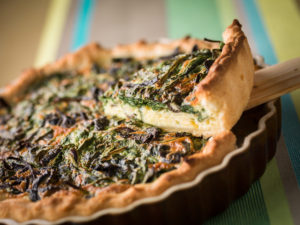 Get Funghi winter chanterelle and spinach tart. Image www.robwhitrow.co.uk