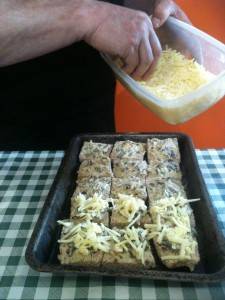 Bengt making Winter Chanterelle toasties