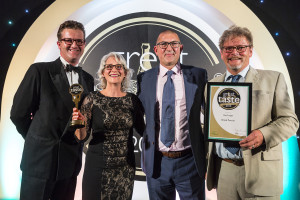 (L to R) John Farrand of the Guild of Fine Food, Deb Hampson of Get Funghi, John Potter of Petty Wood and Bengt Saxmark of Get Funghi